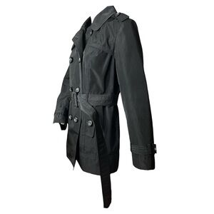 Relativity Black Trench Coat with Belt